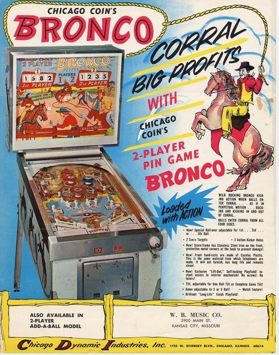 Bronco 1963 Pinball – Rodeo Spirit at Arcade Museum Budapest